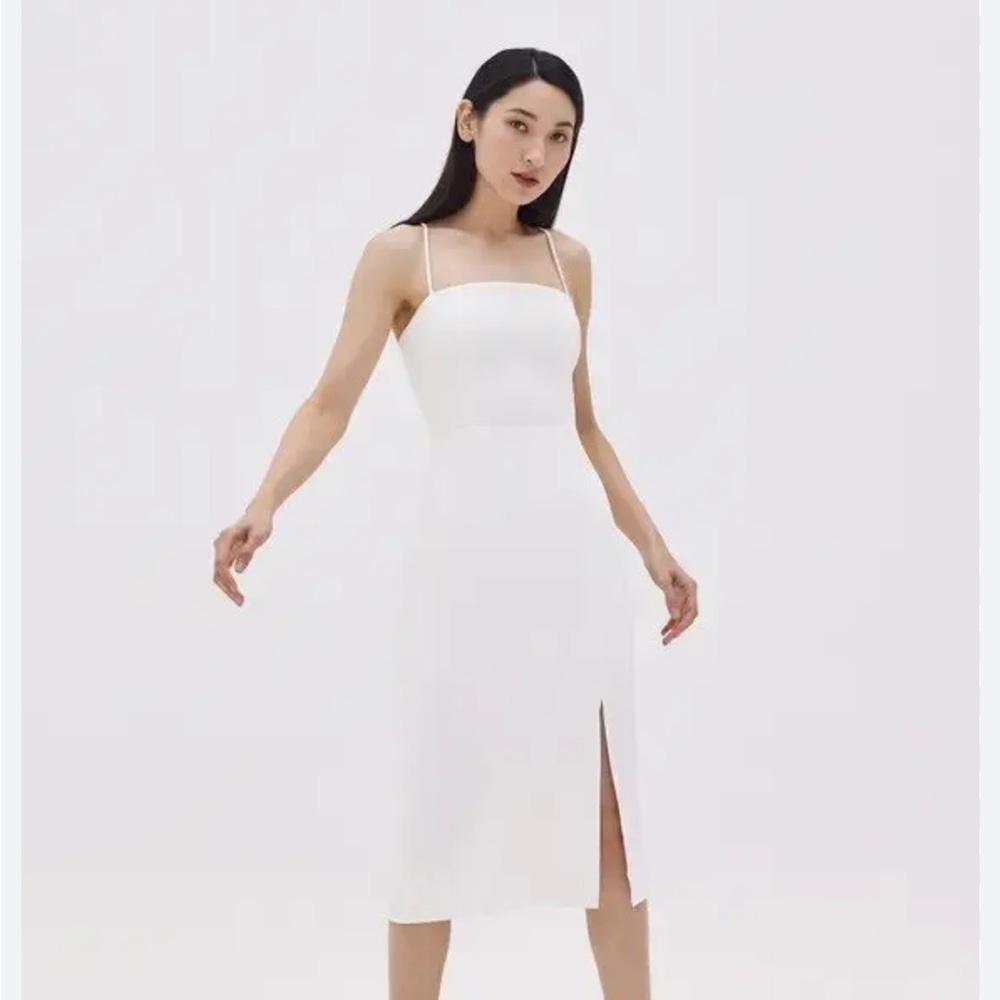 White NWOT Arlenis Padded Dress - Love Bonito